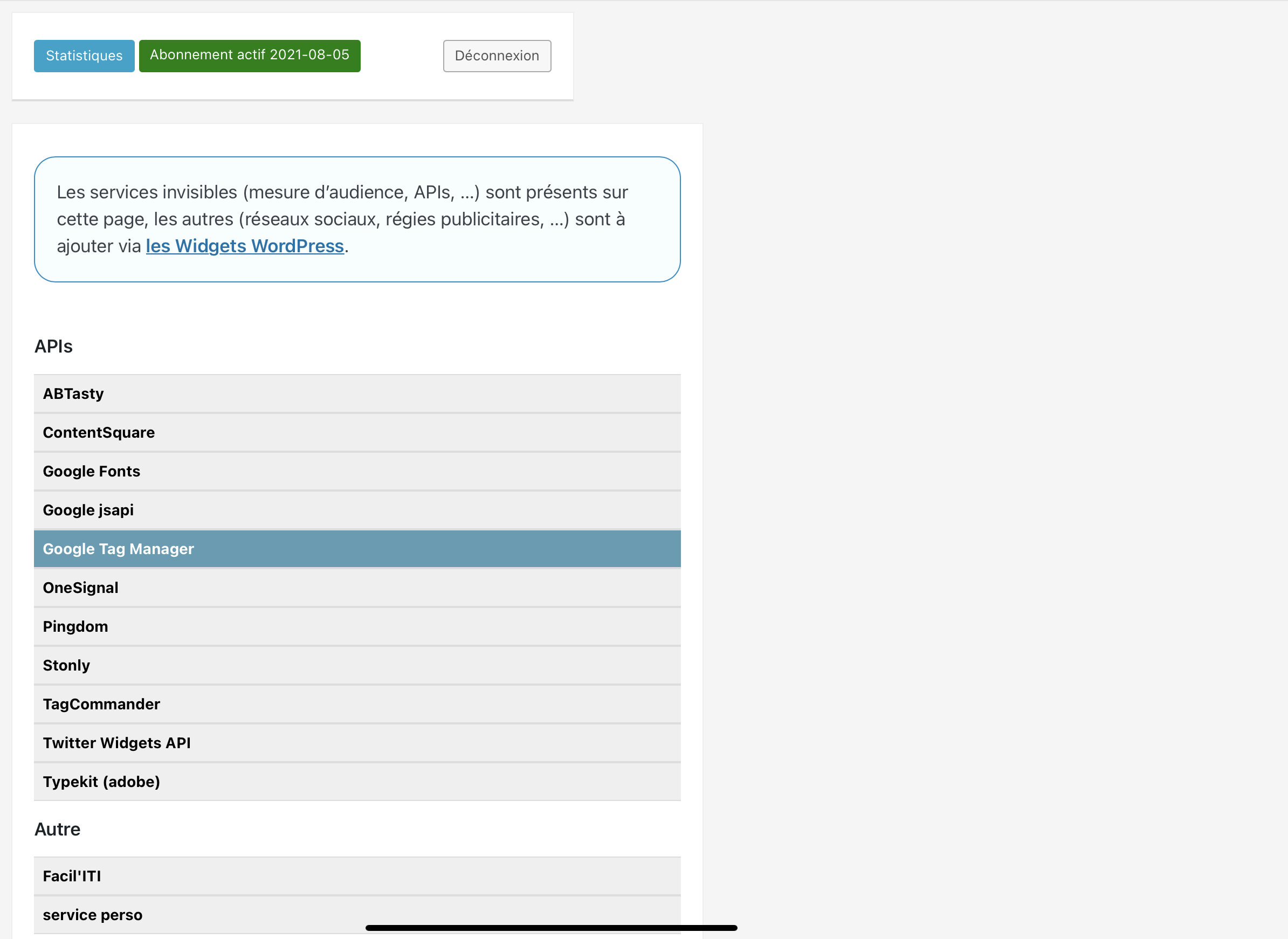 Finalisation installation Tarte au citron site Wordpress - Cookies et RGPD - Kozman