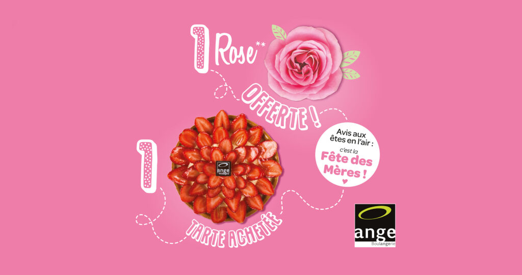 Affiche de la campagne fête des mères 2018 des Boulangeries Ange, créée par Kozman