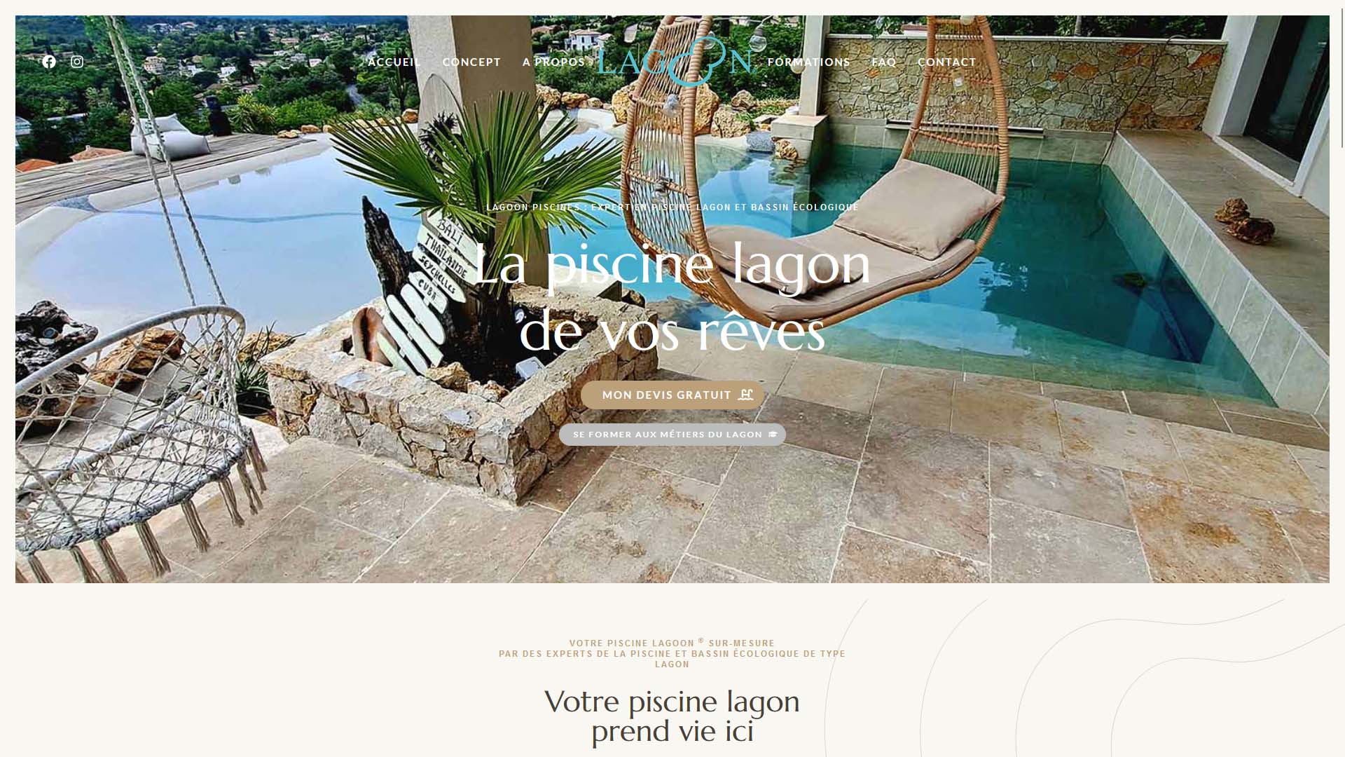 Site internet Lagoon Piscines - Agence Kozman
