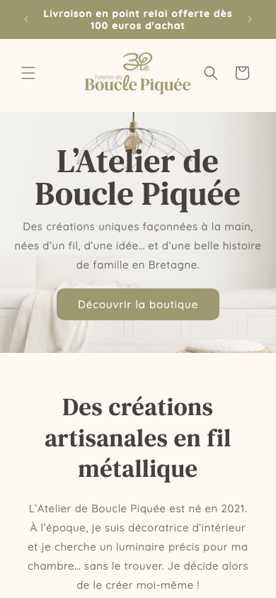 La boutique Boucle Piquée sur mobile