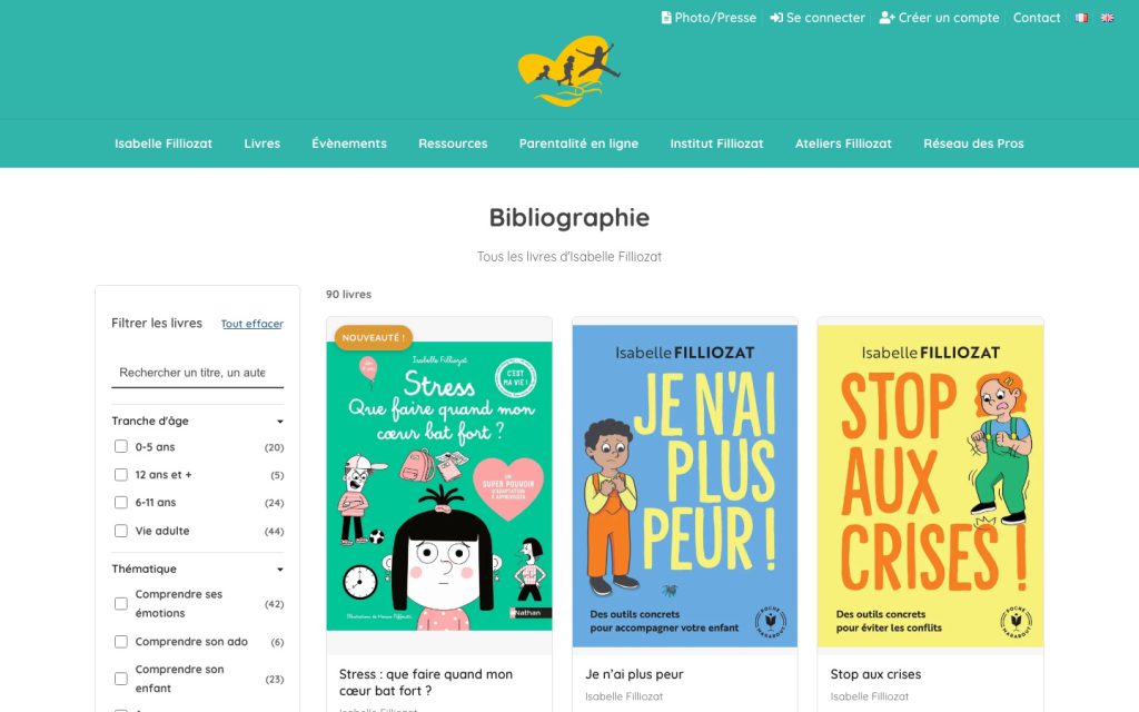 La bibliographie d'Isabelle Filliozat sur son site