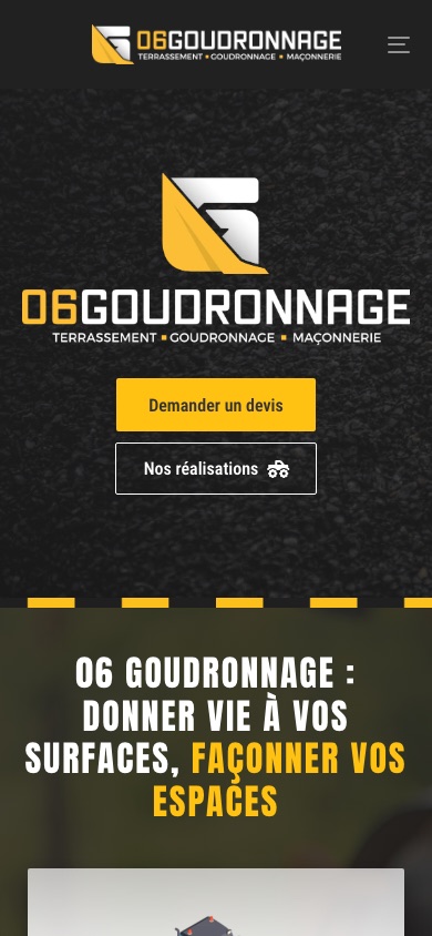 Le site 06 Goudronnage sur mobile