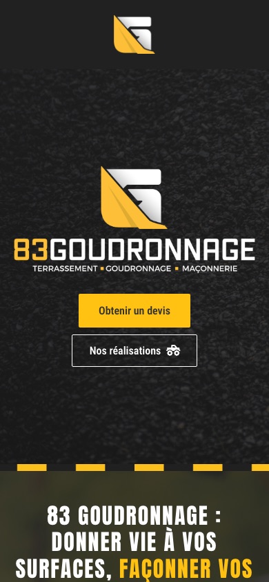 Le site 83 Goudronnage sur mobile