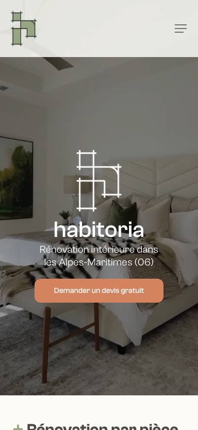 Le site Habitoria sur mobile