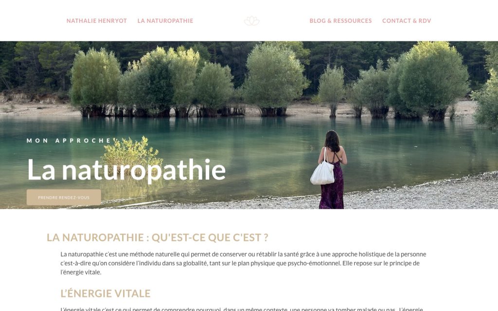 La page naturopathie du site de Nathalie Henryot