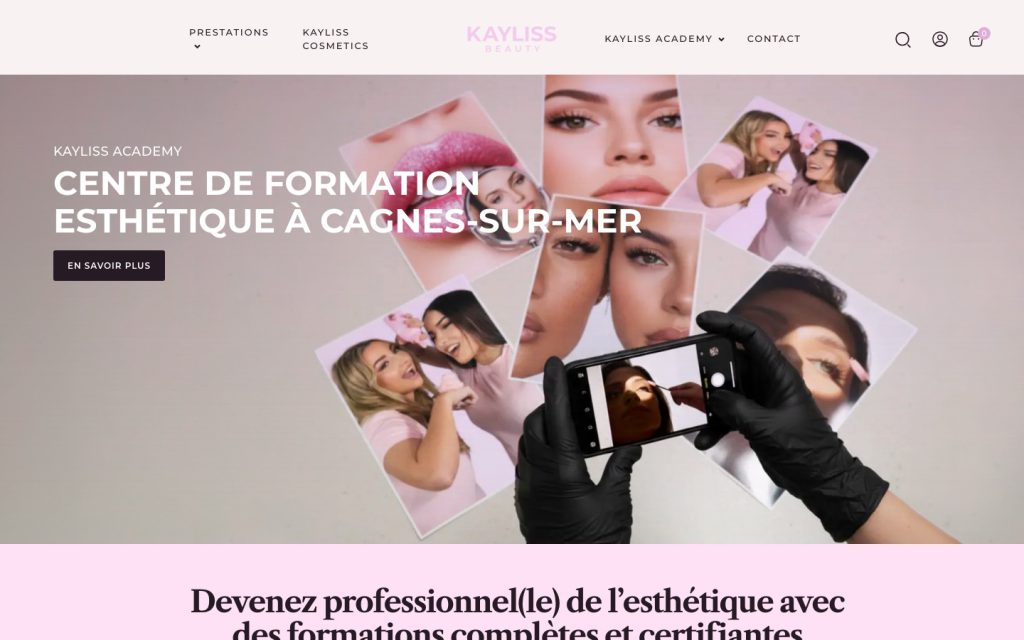 Les formations de Kayliss Beauty sur son site