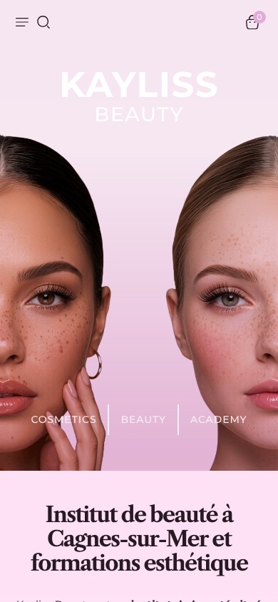 Le site Kayliss Beauty sur mobile