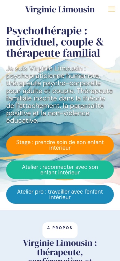 Le site de Virginie Limousin sur mobile