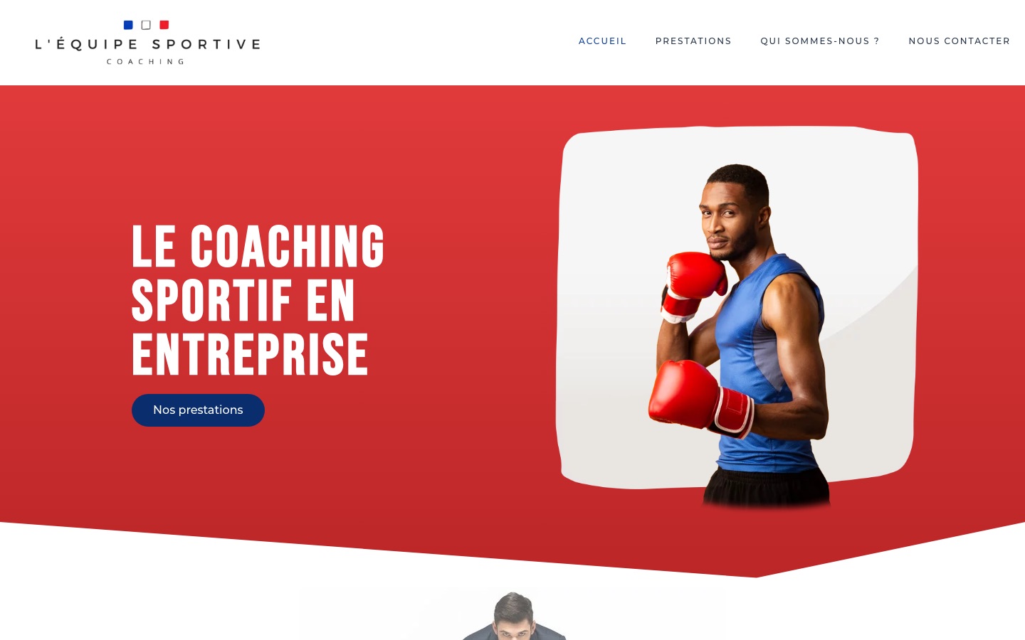 Page d'accueil du site L'équipe Sportive